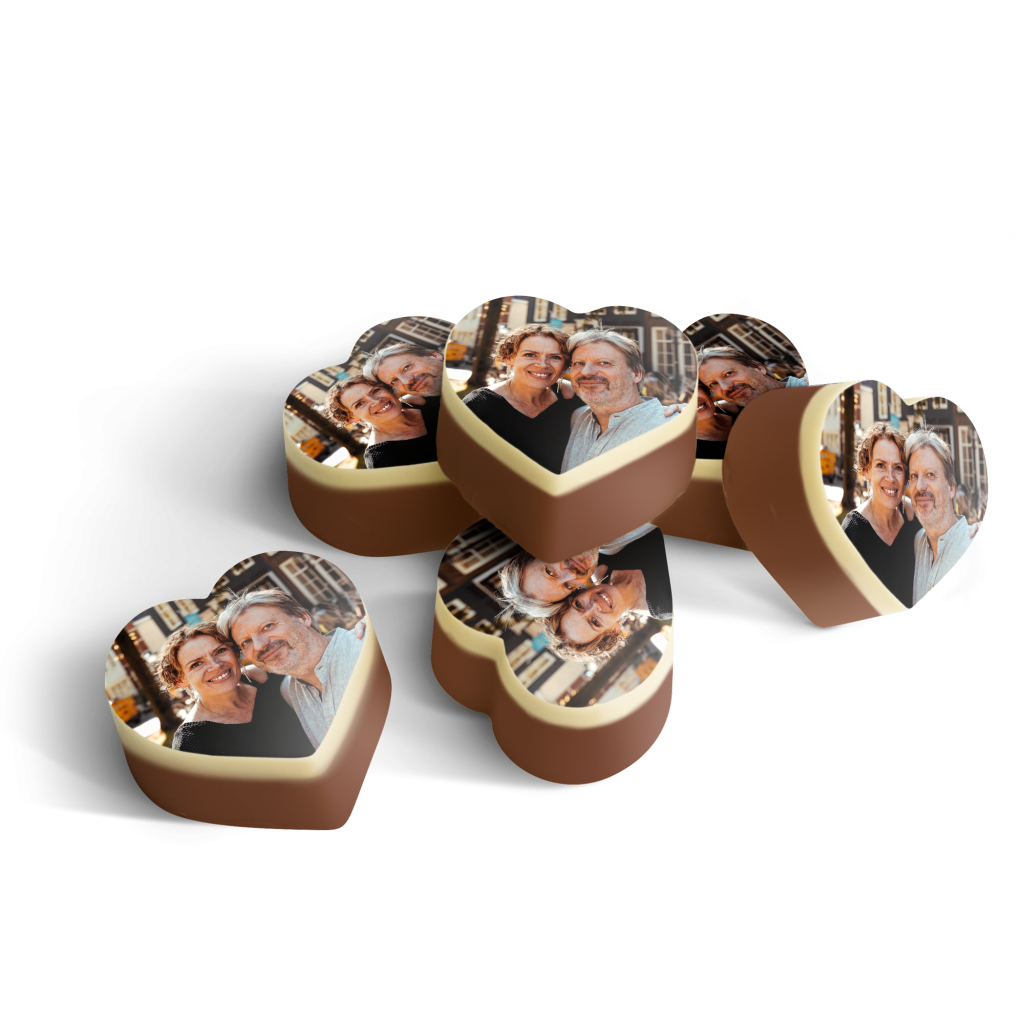 Chocolade hartjes met foto